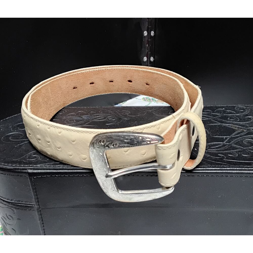 Tony Loma Ladies Cream Ecru Western Belt Size 32 Model 1372L